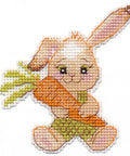 Cross Stitch Kit with Bunny and Carrot Magnet by Oven