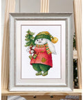 Christmas Cross Stitch Kit with Bunny and Tree