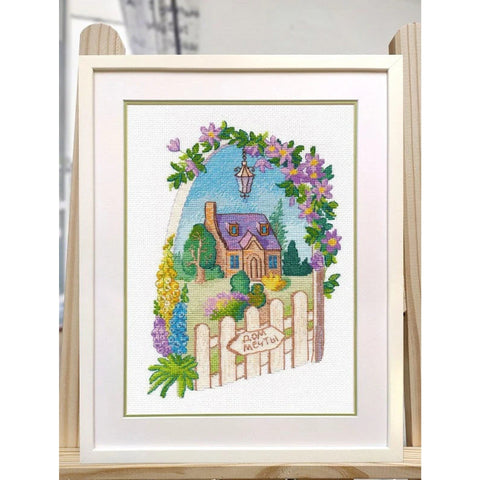 Cross Stitch Embroidery Kit with Summer Theme, Warm Neutral Colors, Portable Craft Set for Home Decor, Oven