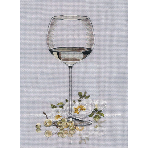 White Night Cross Stitch Embroidery Kit, 17 x 25 cm, Fabric, Threads, Needle, Pattern and Instructions by Oven