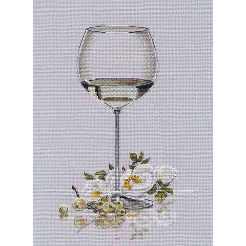 White Night Cross Stitch Embroidery Kit, 17 x 25 cm, Fabric, Threads, Needle, Pattern and Instructions by Oven