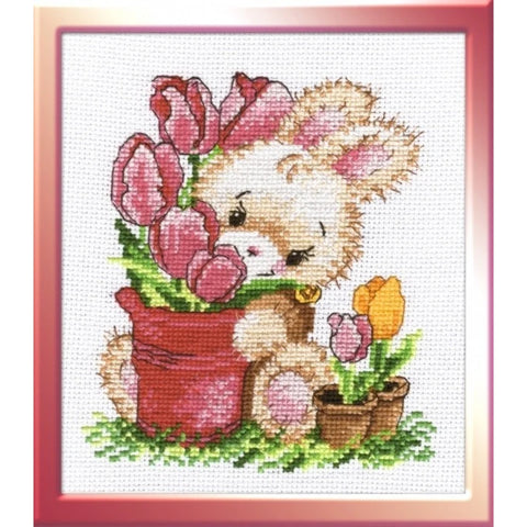 Rabbit with Tulips S715 - Hobby.lt