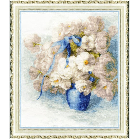 Buttercups Cross Stitch Kit, Floral Design, Aida 16 Canvas, 27 x 32 cm, 32 Colors, Zolotoe Runo, Elena Krumina