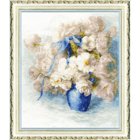 Buttercups Cross Stitch Kit, Floral Design, Aida 16 Canvas, 27 x 32 cm, 32 Colors, Zolotoe Runo, Elena Krumina