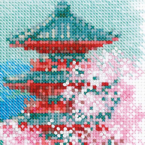 Sakura. Pagoda cross stitch kit by RIOLIS Ref. no.: 1743