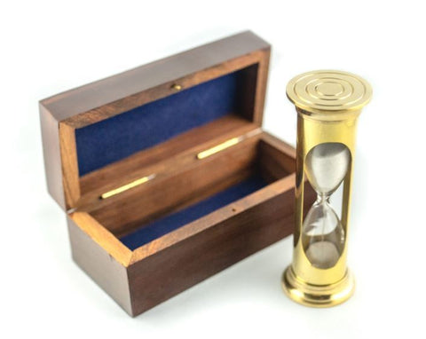 Sand hourglass in a wooden box 3 minutes ROUND STP99