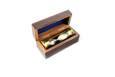 Sand hourglass in a wooden box 3 minutes ROUND STP99