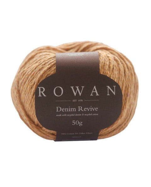 Sand 218 Rowan Denim Revive Recycled Cotton Yarn 50g Eco-Friendly Knitting Crochet Yarn