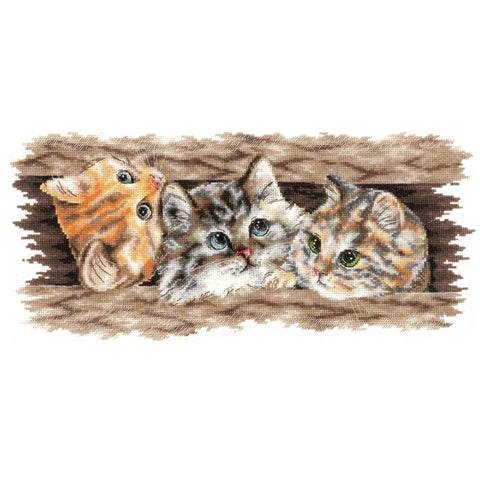 Cross Stitch Kit Fluffy Trio SANP-69