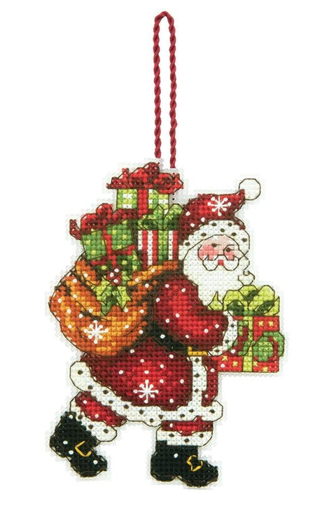 Santa and Bag Ornament (7.6 x 10.1 cm) - Cross Stitch Kit by DIMENSIONS