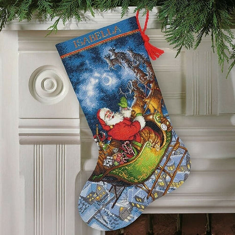 Santa Flight (40 cm) - Cross Stitch Kit by DIMENSIONS