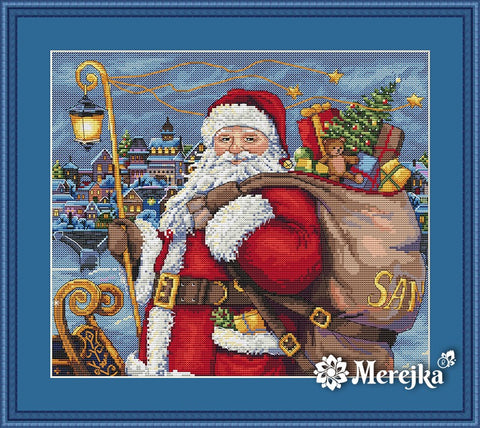 Santa is comming SK102 cross stitch kit by Merejka