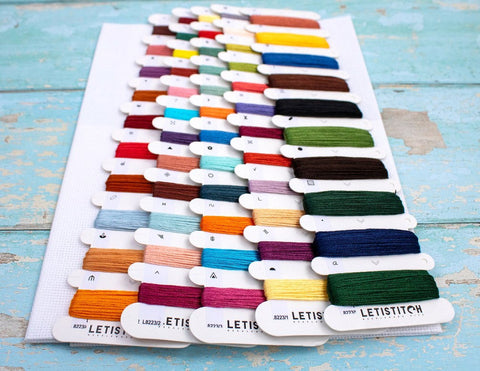Summer Seasons Cross Stitch Kit, 37 x 30 cm LetiStitch Embroidery Kit with Zweigart Aida 16ct and Cotton Threads