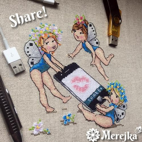 Share SK79 cross stitch kit by Merejka