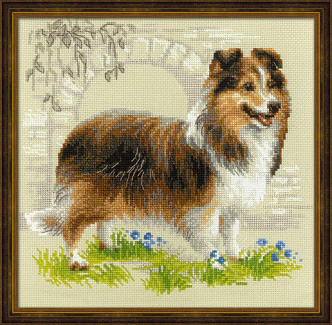 Sheltie cross stitch kit by RIOLIS Ref. no.: 1710