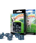 Shimmering Llama Dice Set navy blue and white