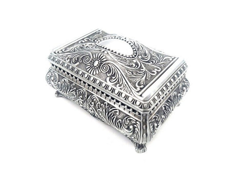 Silver Metal Jewelry Box - 20-74M