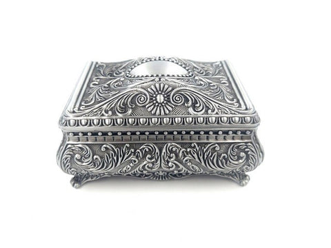 Silver Metal Jewelry Box - 20-74M