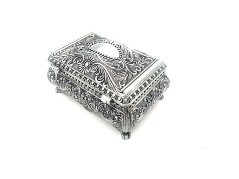 Silver Metal Jewelry Box - 20-74M