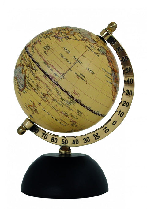 Desk World Globe with Wooden Base, Classic Map, 16 cm, Made in Italy