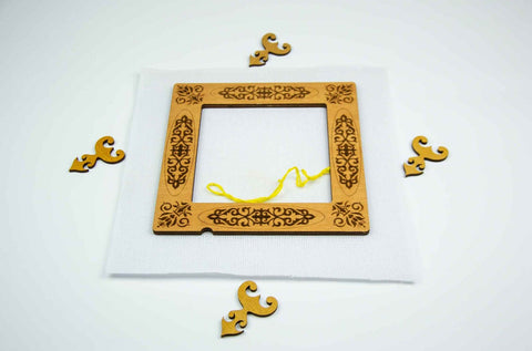 Magnetic Embroidery Hoop, Square 21 x 21 cm, 3 mm – Embroidery Craft Frame for Cross Stitch, Appliqué and Thin to Medium Fabrics