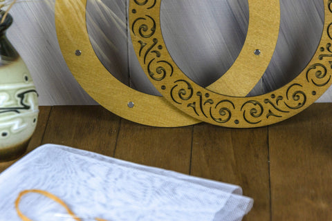 Oak Magnetic Embroidery Hoop 18 cm, Adjustable Fabric Tension, Embroidery Craft, Natural Wood for Cross Stitch and Needlework