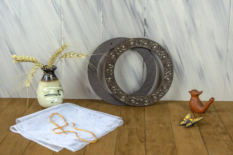 Magnetic Embroidery Hoop 18 cm, Wooden Wenge Hoop with Secure Fabric Holders for Cross Stitch and Craft Projects, Embroidery Craft