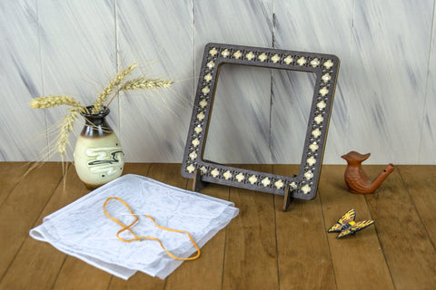 Magnetic Embroidery Hoop 19x19 cm Square Wenge Plywood Frame for Cross Stitch and Decorative Embroidery by Embroidery Craft