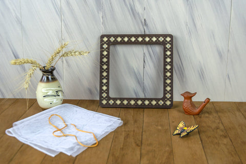 Magnetic Embroidery Hoop 19x19 cm Square Wenge Plywood Frame for Cross Stitch and Decorative Embroidery by Embroidery Craft