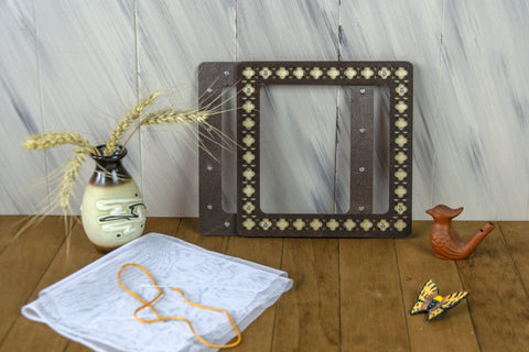 Magnetic Embroidery Hoop 19x19 cm Square Wenge Plywood Frame for Cross Stitch and Decorative Embroidery by Embroidery Craft