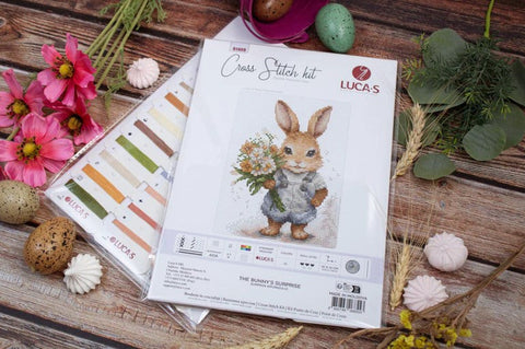 Luca-S The Bunny’s Surprise Counted Cross Stitch Kit 10x14cm Aida Fabric