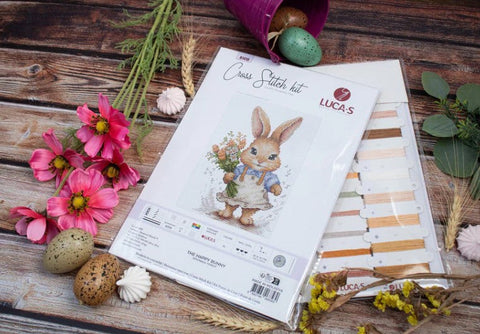 Luca-S Bunny Counted Cross Stitch Kit 10x14cm Aida Thread Needle