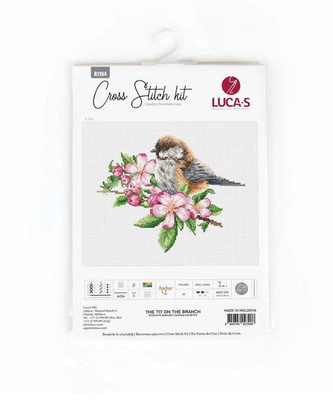 Luca-S Titmouse on Branch Decorative Bird Figurine Home Decor Gift