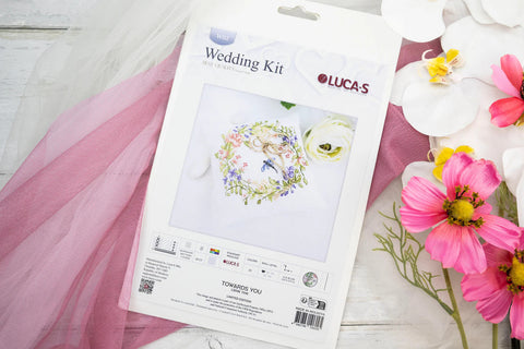 Luca-S Towards You Wedding Cross Stitch Kit 11x10cm 28ct Lugana
