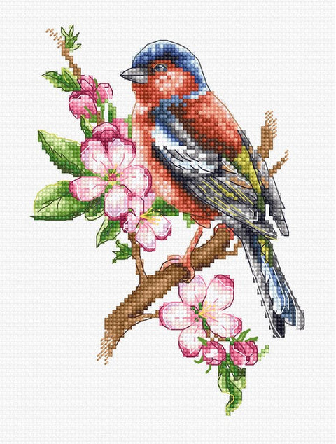 Luca-S Realistic Finch Bird Figurine Home Decor Accent Natural Colors