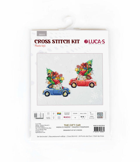 Luca-S Counted Cross Stitch Kit Toy Car with Gift, Aida Fabric & Threads