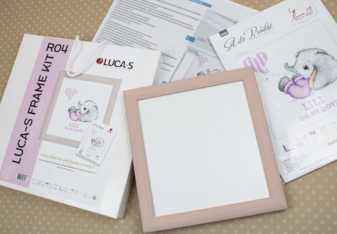 Luca-S Wooden Embroidery Frame Set, Adjustable Stand for Cross Stitch & Fabric