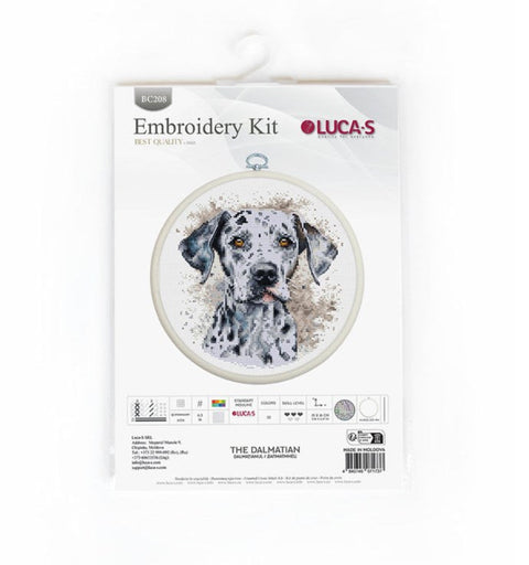 Luca-S Dalmatian Counted Cross Stitch Kit with Embroidery Hoop 15x16cm