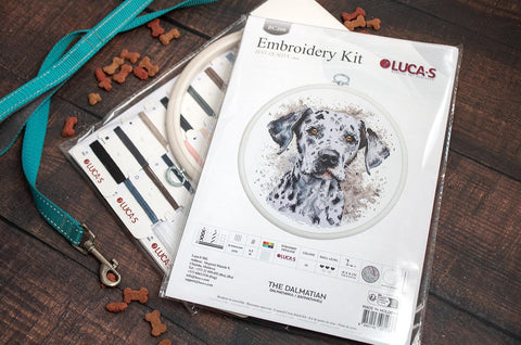 Luca-S Dalmatian Counted Cross Stitch Kit with Embroidery Hoop 15x16cm