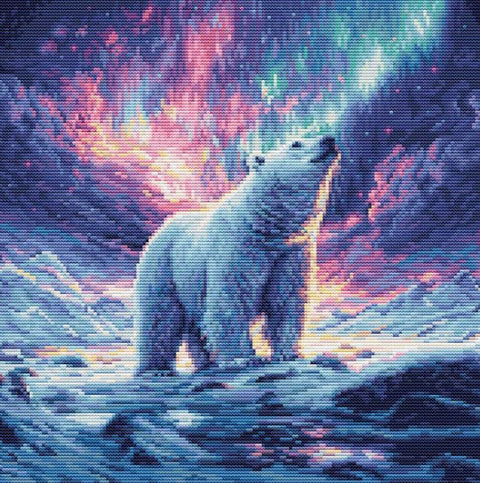 Luca-S Northern Lights Petit Point Tapestry Needlepoint Kit 16x16 cm