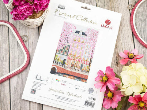 Luca-S Amsterdam Counted Cross Stitch Kit 17.5x26cm Zweigart Aida 16, 28 Colors