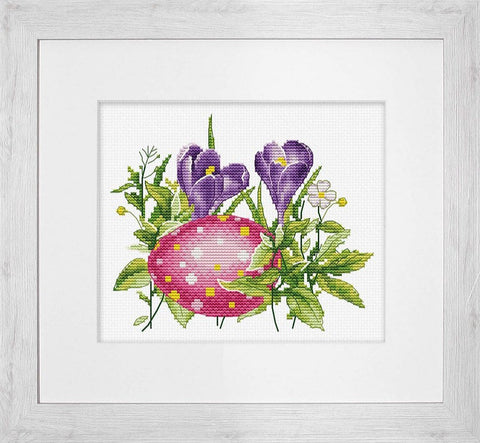 Luca-S Easter Egg Cross Stitch Kit 17x14cm Aida Fabric Cotton Threads Needle