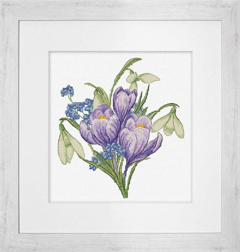 Luca-S Spring Flowers Cross Stitch Kit 17x19cm Embroidery Craft Set