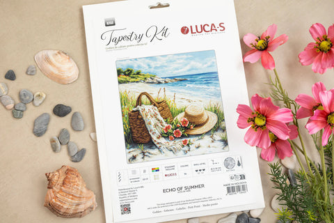 Petit Point Embroidery Kit, Echo of Summer, 56 Colors, 18x18 cm Design, Luca-S Threads, Zweigart Canvas, Nature Theme