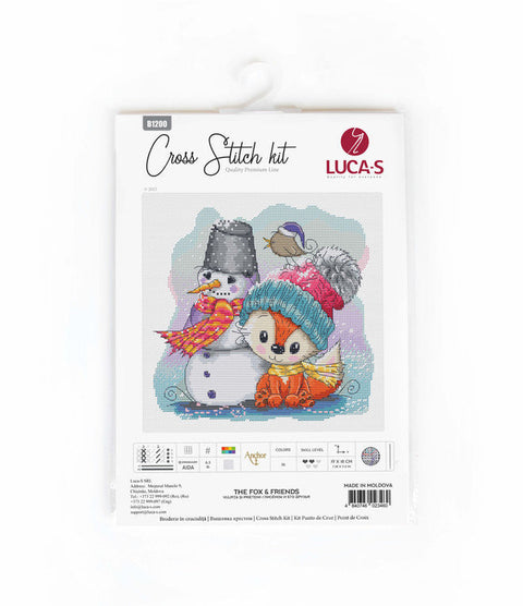Luca-S Fox & Friends Cross Stitch Kit with Aida Cloth, Cotton Threads, Needle