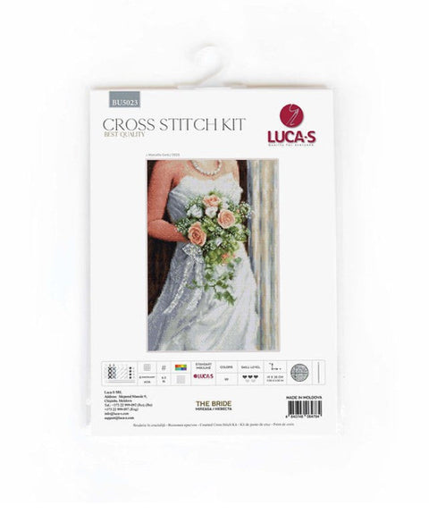 Luca-S Bride Counted Cross Stitch Kit 19x28cm on Aida Canvas, Threads & Needle