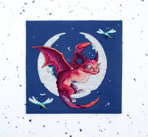Cross Stitch Kit Dragon 20 x 19 cm, LetiStitch, Zweigart Aida 16ct, Anchor Cotton Threads