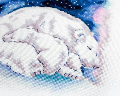 Mom’s Love Cross Stitch Kit, 21x24 cm, LetiStitch Aida 16ct Embroidery Kit with Anchor Threads & Madeira Metallic