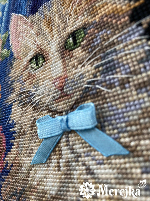Rosie Cross Stitch Embroidery Kit, 22.5 × 30 cm Finished Size, Merejka, Aida Fabric, Cotton Threads, Printed Pattern