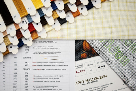 Luca-S Happy Halloween Cross Stitch Kit 22x22cm, Seasonal Home Decor Craft